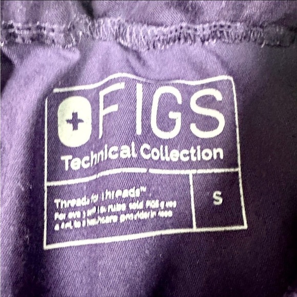 Figs dark purple trouser scrub pants.  Small - Picture 2 of 2